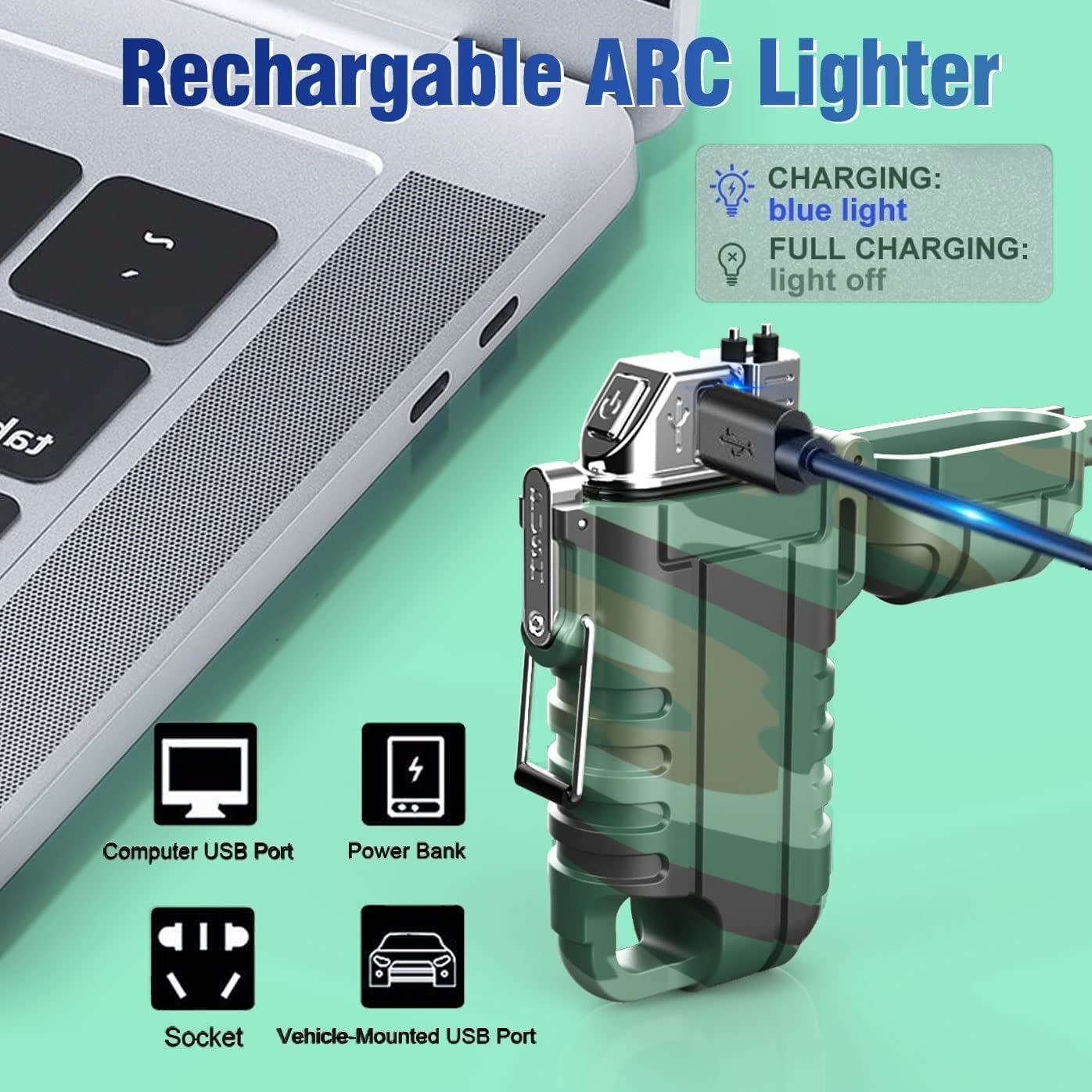 SkyShopy Rechargeable Electric Lighter with 360° Flexible Long Neck for Candle Grill, Waterproof USB Arc Lighters with Lanyard and Hanging Hole, Windproof Plasma Flameless Lighter SkyShopy Rechargeable Electric Lighter with 360° Flexible Long Neck for Candle Grill, Waterproof USB Arc Lighters with Lanyard and Hanging Hole, Windproof Plasma Flameless Lighter